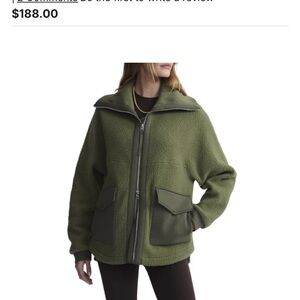 Varley Eleanor patch pocket Olive Green Women's Fleece Jacket medium NWT